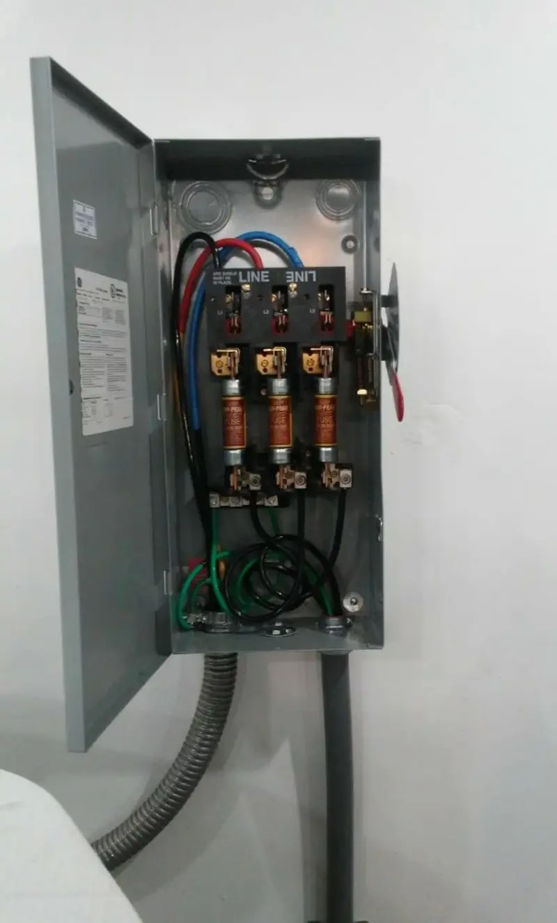 Three-phase disconnect switch installed for Smoke Detector Installation in Clifton Park